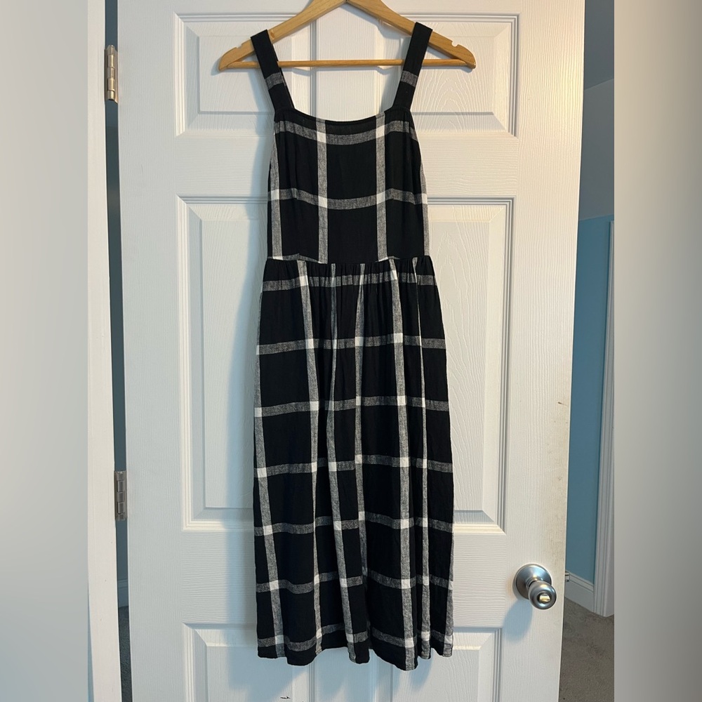 Who What Wear Black/White/Grey Plaid Dress